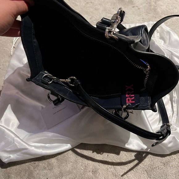 Coach navy blue studded leather mini tote - Picture 2 of 3